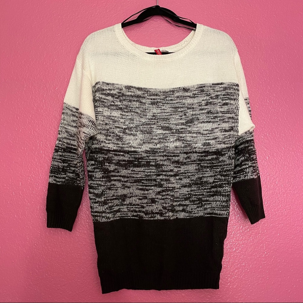 Black & White Gradient Sweater Tunic